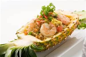 This kind sweet fried rice is served in a _________.