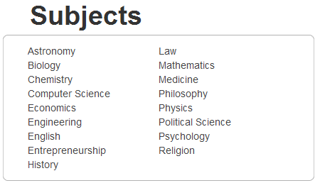 Which subject do you want to learn more about? Please include specific examples and details in your explanation. <a href='#' class='timer'>CLICK HERE to answer question</a>